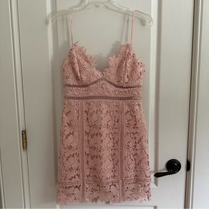 Bardot Botanical Lace Dress Melon